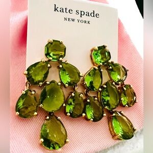 $198 Kate Spade Chandelier Earrings Green
